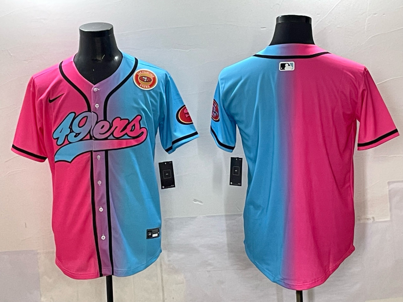 Men 2025 San Francisco 49ers blank Pink Blue pink Nike Limited NFL Jersey 0019->san francisco 49ers->NFL Jersey